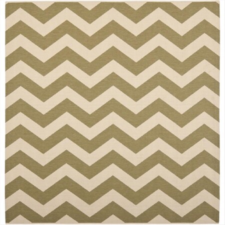 Safavieh 5 Ft. -3 In. X 5 Ft. -3 In. Square Indoor-Outdoor Courtyard- Green And Beige- Machine Made Rug CY6244-244-5SQ